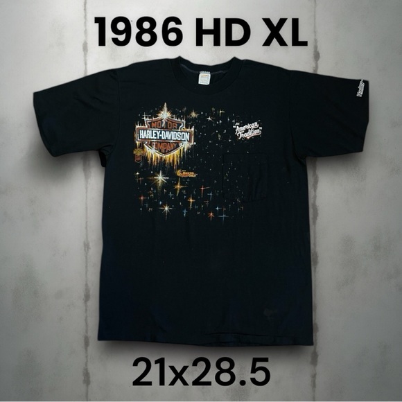 1986 Harley Davidson single stitched 80s vintage shirt with stitched pocket - Picture 1 of 8